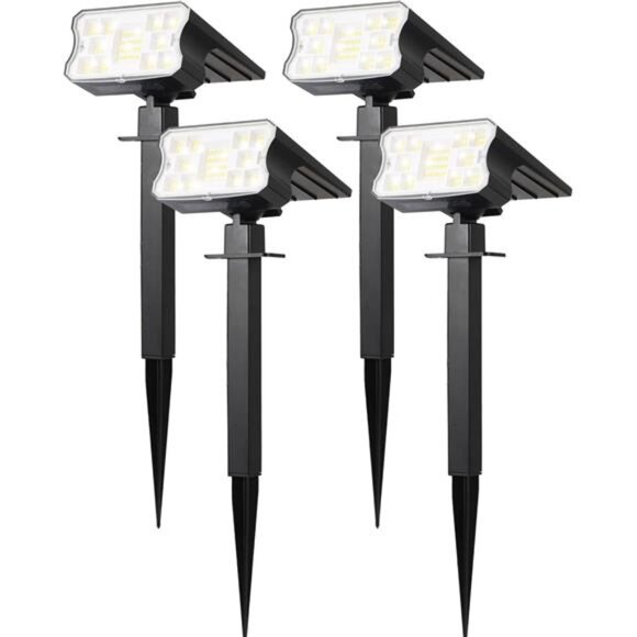 Solar outdoor lights waterproof 60 LED landscape spotlight garden pathway yard - Picture 1 of 7